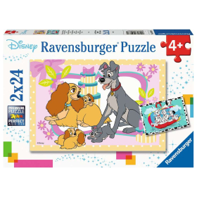 Ravensburger Kinderpuzzle - Disneys liebste Welpen, 2x24...