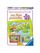Puzzle Kleine Gartentiere, 3 x 6 Teile