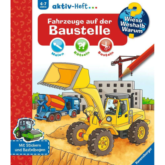 Ravensburger Wieso? Weshalb? Warum? aktiv-Heft: Fahrzeuge auf der Baustelle