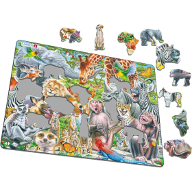 Larsen Puzzle Glückliche Afrika-Tiere, 43 Teile