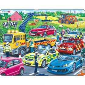 Larsen Puzzle Rettungsfahrzeuge auf der Autobahn, 26 Teile