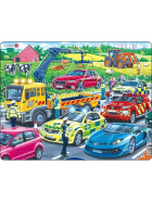 Larsen Puzzle Rettungsfahrzeuge auf der Autobahn, 26 Teile