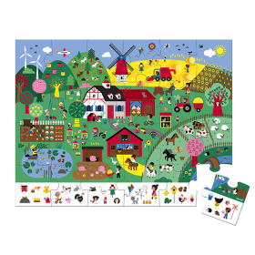 Janod Puzzle Bauernhof mit Suchspiel