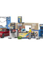 Bruder bworld Tankstelle mit Fahrzeug & Waschplatz