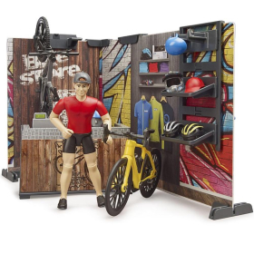 Bruder bworld Fahrrad Shop & Werkstatt mit Figur...