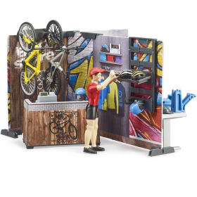 Bruder bworld Fahrrad Shop & Werkstatt mit Figur...