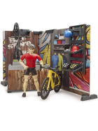Bruder bworld Fahrrad Shop & Werkstatt mit Figur & Fahrräder