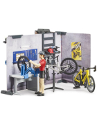 Bruder bworld Fahrrad Shop & Werkstatt mit Figur & Fahrräder