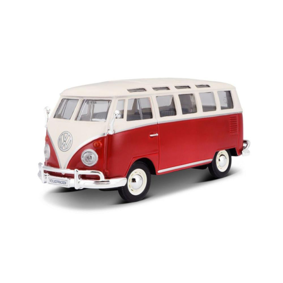 Maisto Volkswagen Bulli T1 Van Samba Rot/Weiss 1/24