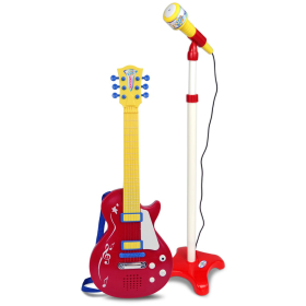 Bontempi Rockgitarre mit Standmikrofon-Verstärker