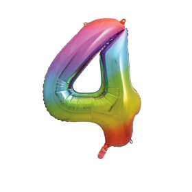 Idis Alu-Luftballon rainbow metallic Nr. 4, 86cm