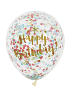 Idis Konfetti-Ballon Happy Birthday bunt 30cm, 6 Stk.