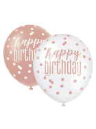 Idis Luftballone Happy Birthday 30cm Pink Mix, 6 Stk.