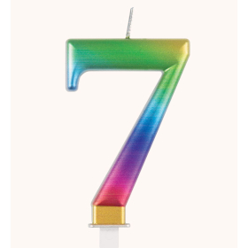 Idis Regenbogenkerze 7, 8cm