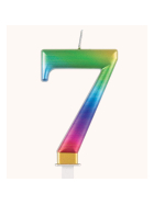 Idis Regenbogenkerze 7, 8cm