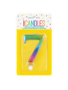 Idis Regenbogenkerze 7, 8cm