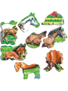 Larsen Puzzle Schöne Pferde verschiedener Rassen, Farben und Grössen, 33 Teile