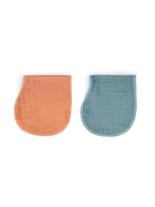 * SOINA Schulter Spucktuch 2er Set, orange/paon blue