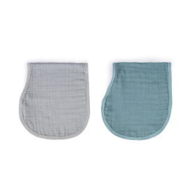 * SOINA Schulter Spucktuch 2er Set, grey/paon blue