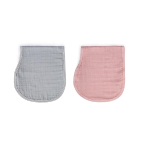 * SOINA Schulter Spucktuch 2er Set, grey/pastel pink