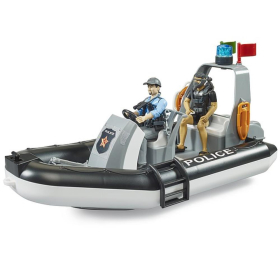 Bruder bworld Polizei Schlauchboot mit Polizist, Taucher...