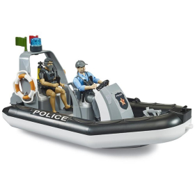 Bruder bworld Polizei Schlauchboot mit Polizist, Taucher...