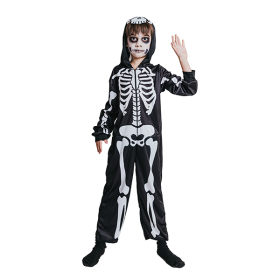 Fasnacht Jumpsuit Skelett Gr. S