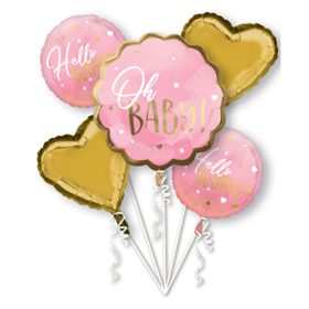 Amscan Folienballon Pink Baby Girl Bouquet
