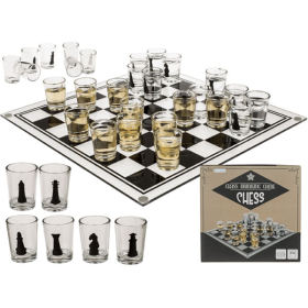 Trinkspiel Schach mit 32 Gläser