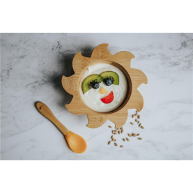 Wild & Stone Baby Bambussch&uuml;ssel mit Bambus-Silikon-L&ouml;ffel, pink