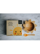 Wild & Stone Baby Bambussch&uuml;ssel mit Bambus-Silikon-L&ouml;ffel, pink