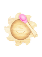 Wild & Stone Baby Bambussch&uuml;ssel mit Bambus-Silikon-L&ouml;ffel, pink