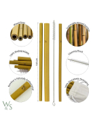 Bambus Trinkhalme, wiederverwendbar, 10er Pack