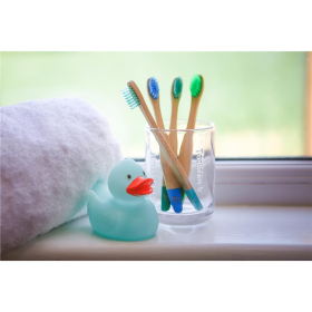 Wild & Stone Kinder Bambus Zahnb&uuml;rsten, soft, aqua, 4er Pack