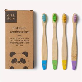 Wild & Stone Kinder Bambus Zahnbürsten, soft,...