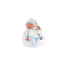 Llorens Babypuppe mit Hängewiege blau 42cm
