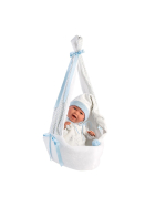 Llorens Babypuppe mit Hängewiege blau 42cm