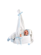 Llorens Babypuppe mit Hängewiege blau 42cm