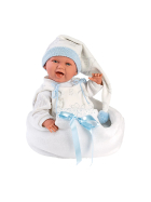 Llorens Babypuppe mit Hängewiege blau 42cm