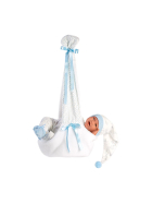 Llorens Babypuppe mit Hängewiege blau 42cm