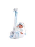 Llorens Babypuppe mit Hängewiege blau 42cm