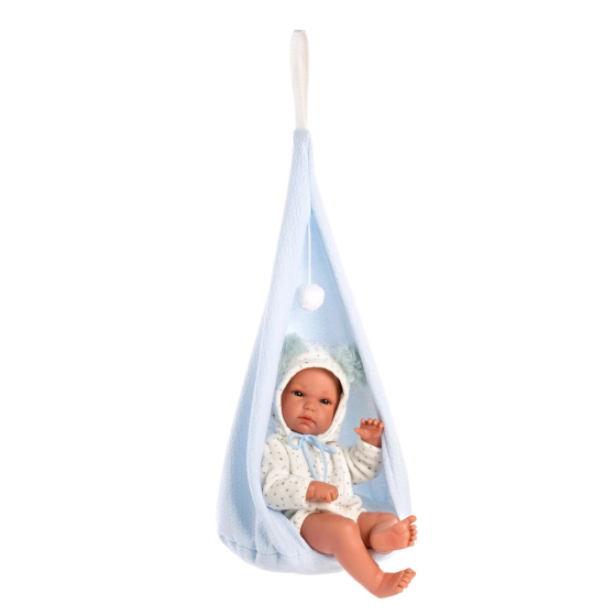 Llorens Babypuppe mit Schaukelzelt blau 35cm