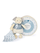 Doudou Bio Hund mit Schmusetuch, blau 22cm