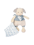 Doudou Bio Hund mit Schmusetuch, blau 22cm