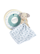 Doudou Bio Hund mit Schmusetuch, blau 15cm
