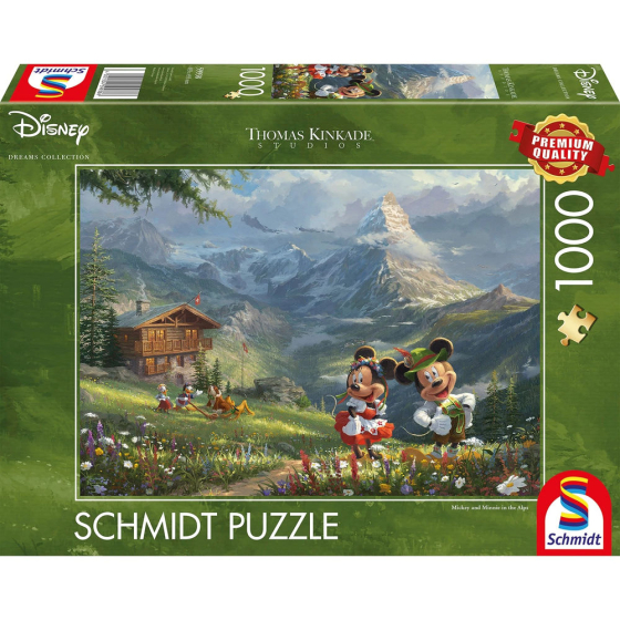 Puzzle Disney Mickey & Minnie in den Alpen, 1000 Teile