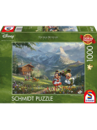 Puzzle Disney Mickey & Minnie in den Alpen, 1000 Teile
