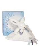 Doudou Happy Glossy Schmusetuch weiss 25cm