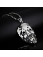 Anonymous V Vendetta Halskette, Edelstahl, Silber, 60 cm