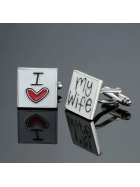 I love my Wife Manschettenkn&ouml;pfe, Silber
